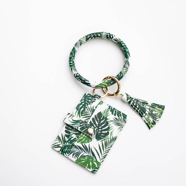 Wallet & Keyring Combo - Palm Leaf