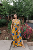 Golden Sunrise Floral Maxi Dress