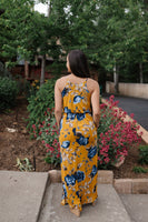 Golden Sunrise Floral Maxi Dress