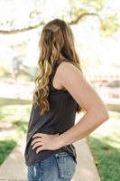 Essential Tank Top In Coal Black