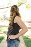 Essential Tank Top In Coal Black