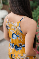 Golden Sunrise Floral Maxi Dress