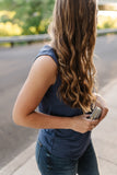 Essential Tank Top In Coal Blue