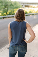 Essential Tank Top In Coal Blue