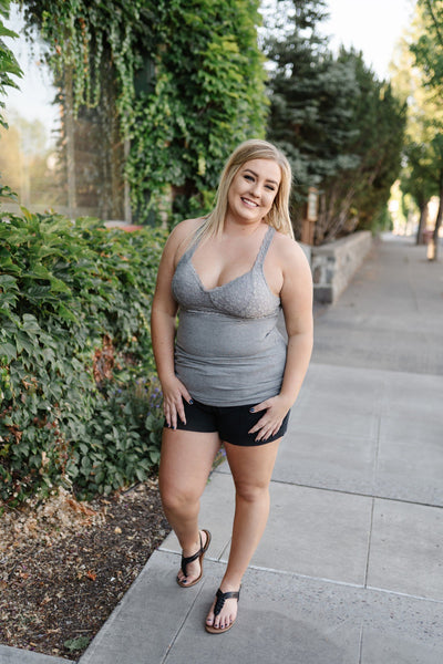 Dove Gray Lacy Bralette Tank