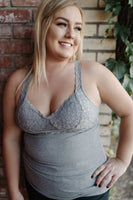Dove Gray Lacy Bralette Tank
