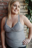 Dove Gray Lacy Bralette Tank