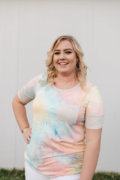 Malibu Peach Tie Dye Top