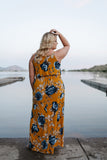 Golden Sunrise Floral Maxi Dress