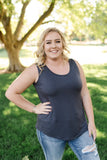Essential Tank Top In Coal Black