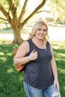 Essential Tank Top In Coal Black