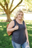 Essential Tank Top In Coal Black