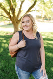 Essential Tank Top In Coal Black