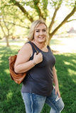 Essential Tank Top In Coal Black