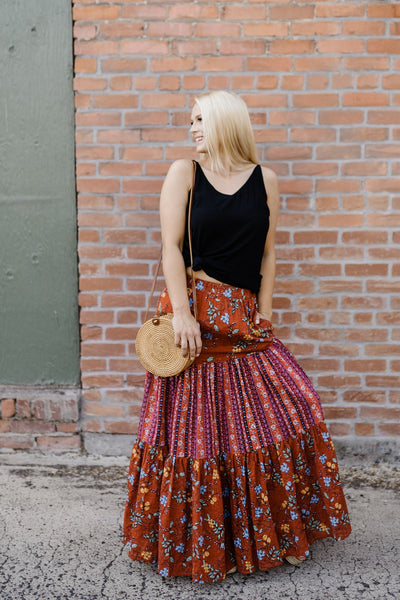 Samba All Night Tierred Maxi Skirt