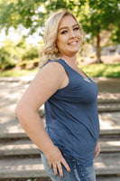 Essential Tank Top In Coal Blue