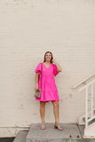 Pink Tiered V-Neck Dress