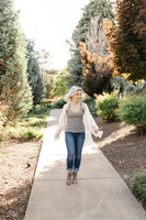 Cherry Blossom Ruffled Sleeve Cardigan