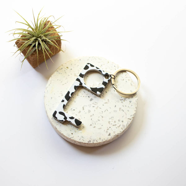 Cow Print Pattern No Touch Button Pusher and Door Opener