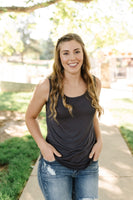 Essential Tank Top In Coal Black