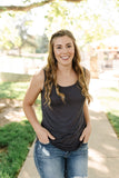 Essential Tank Top In Coal Black