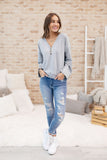 Throw On And Go Top in Gray