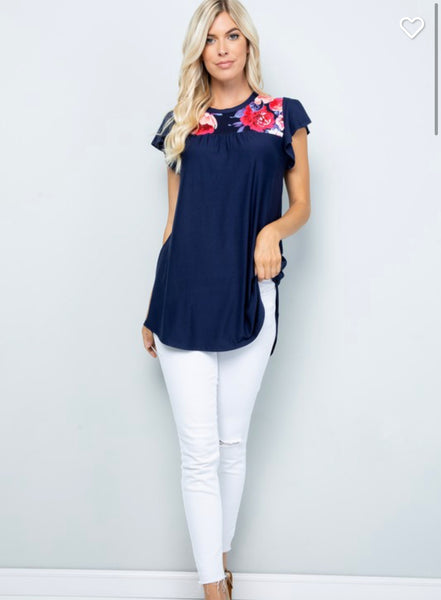 Stunning Navy Top
