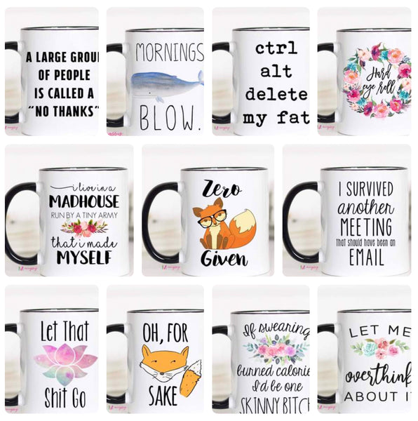 Mugsby Sassy Ceramic Mugs 12oz.