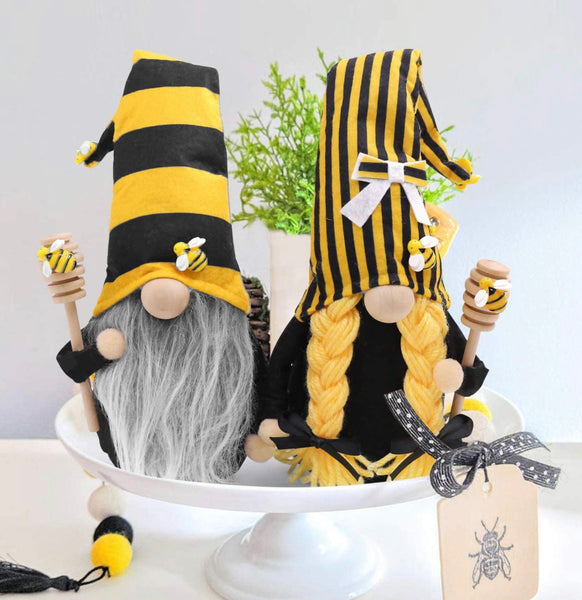 Striped Bee Gnome Set 2pk