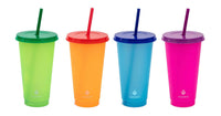 Color Changing Tumbler with Lid & Straw (4pk)
