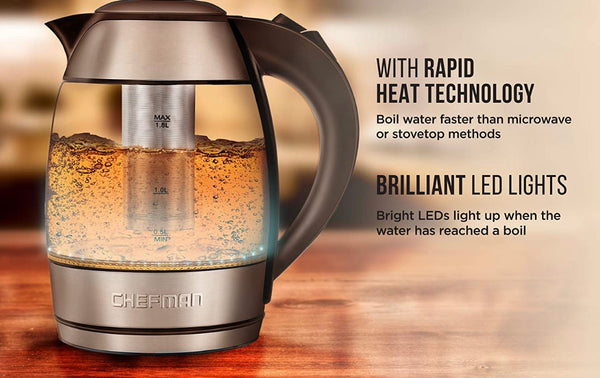 Glass Electric Kettle with Infuser
