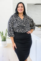 A Bit Of Fun Animal Print Blouse In Black