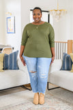 A Day Together Long Sleeve Top in Olive