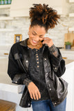 Adrianna Faux Leather Double Breasted Pocket Shacket