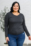 Alpine Raw Edge Long Sleeve Tee in Charcoal
