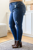 Annalise Slanted Raw Hem Skinny Jeans
