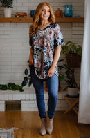 Baskets of Flowers Floral Tee
