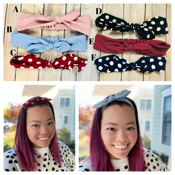 Bow Head Band with Buttons for Masks (Ear Savers)