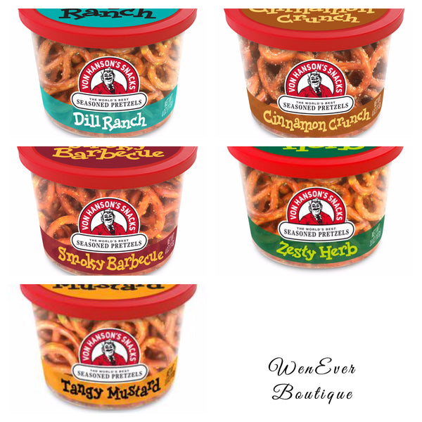 4oz Von Hanson Pretzels Sampler Pack (6 Flavors)
