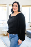 Believe In Miracles Smocked Velvet Top In Black