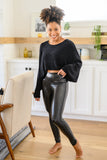 Calista Black Faux Leather Leggings