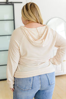 Capture the Day Side Button Hoodie in Oatmeal