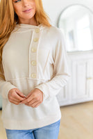 Capture the Day Side Button Hoodie in Oatmeal
