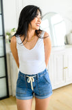 Chelsea Pull On Drawstring Denim Shorts