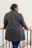 Chic Upon Arrival Button Down Blazer Jacket In Black