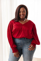 Cityscape Blouse In Burgundy