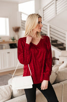 Cityscape Blouse In Burgundy