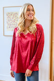 Cityscape Blouse In Burgundy