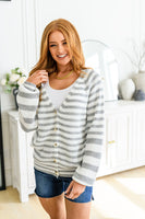 Cozy College Striped Cardigan
