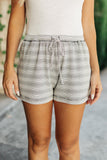 Cozy In Stripes Shorts in Gray